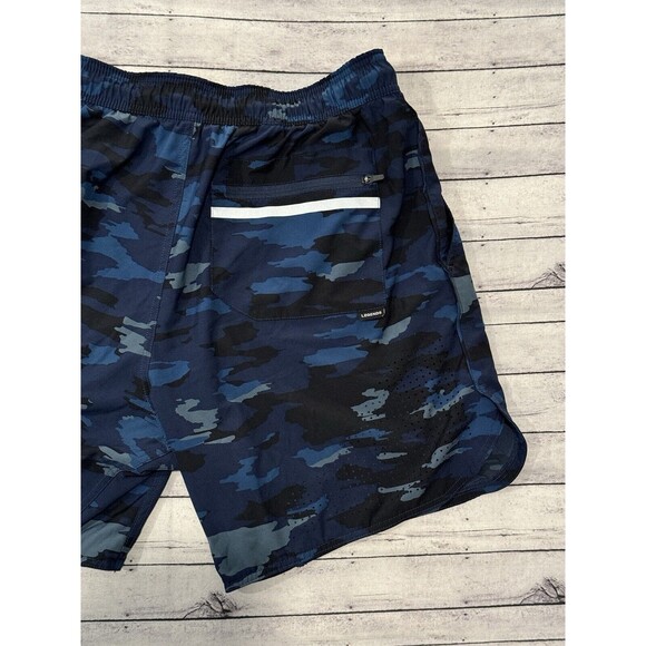 Legends Apparel Mens Active Relay Shorts Size L Blue Camo Unlined 7” Inseam Gym - Picture 14 of 16